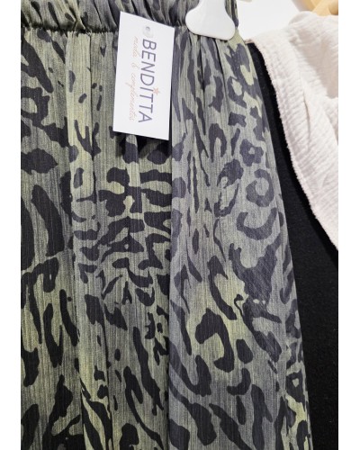 Pantalón Bombacho / Animal Print Verde