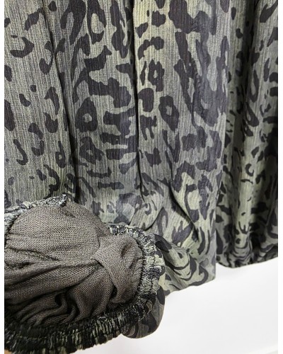 Pantalón Bombacho / Animal Print Verde