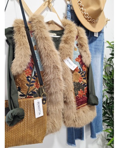 Chaleco Boho / Bordados Camel