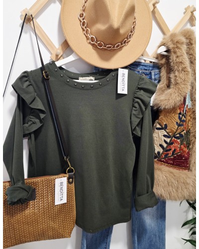 Camiseta Tachas / Estrellas Verde