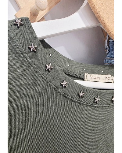 Camiseta Tachas / Estrellas Verde