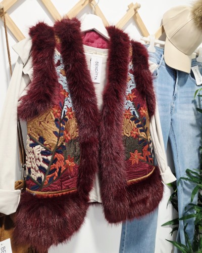 Chaleco Boho / Bordados Burdeos