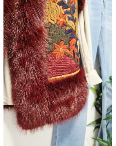 Chaleco Boho / Bordados Burdeos