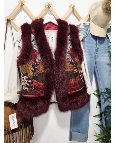 Chaleco Boho / Bordados Burdeos