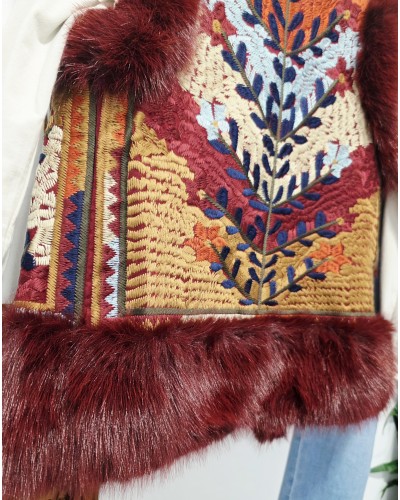Chaleco Boho / Bordados Burdeos