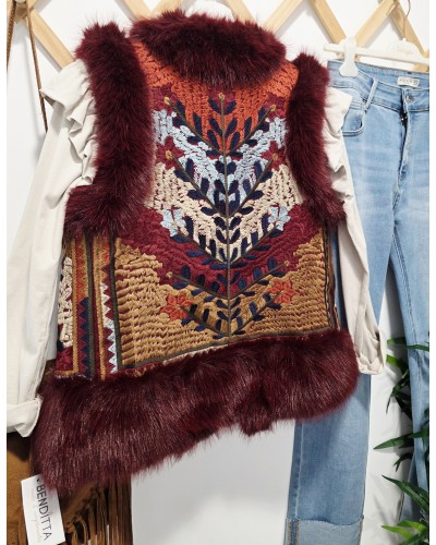 Chaleco Boho / Bordados Burdeos