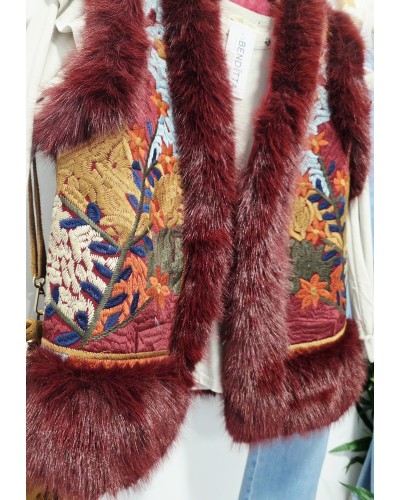 Chaleco Boho / Bordados Burdeos