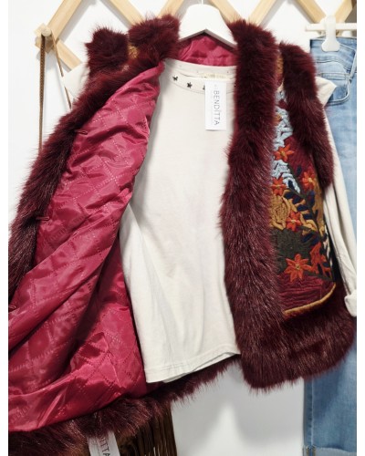 Chaleco Boho / Bordados Burdeos