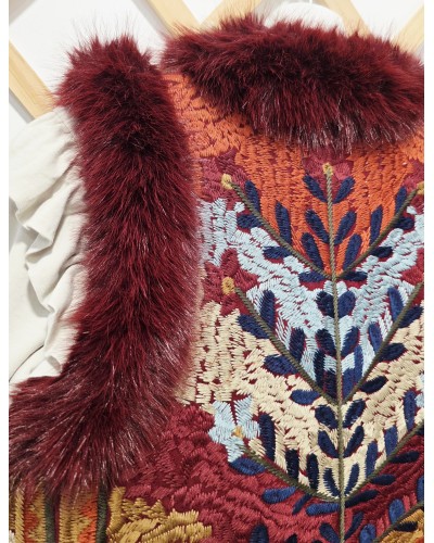Chaleco Boho / Bordados Burdeos