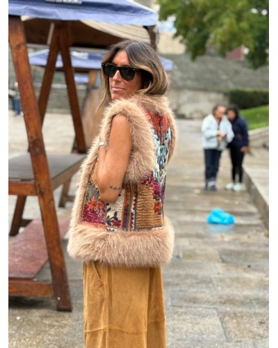 Chaleco Boho / Bordados Camel