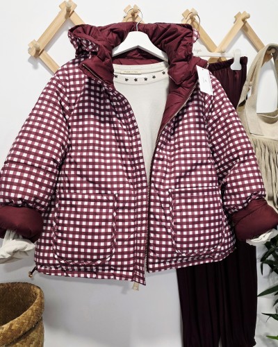 Anorak Reversible / Vichy Burdeos