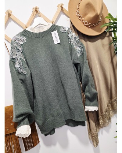 Jersey Punto / Pedrería Verde