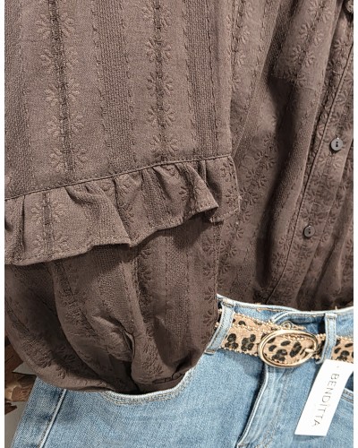 Blusa Vainica / Volante Chocolate