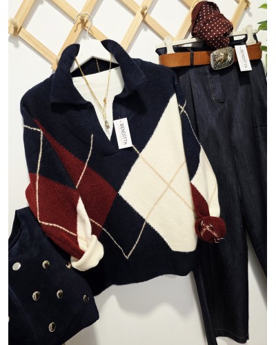 Jersey Rombos XL Azul