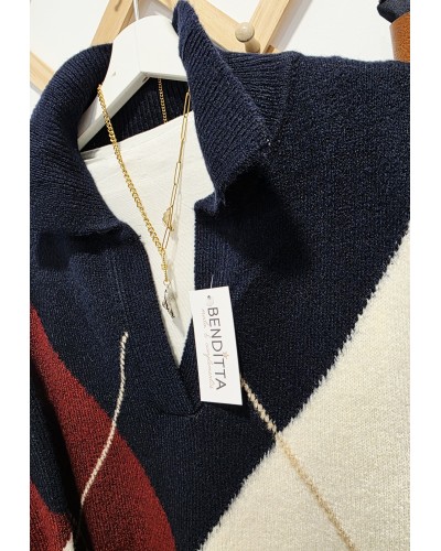 Jersey Rombos XL Azul