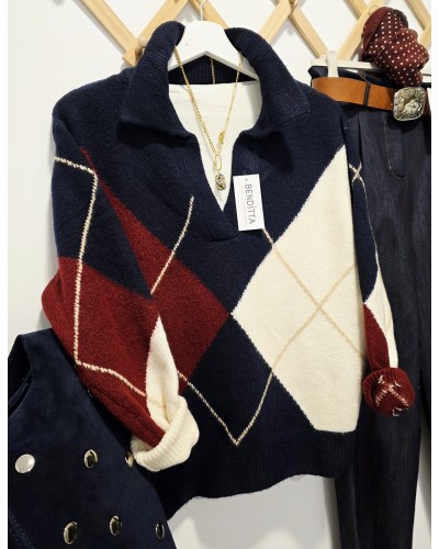 Jersey Rombos XL Azul