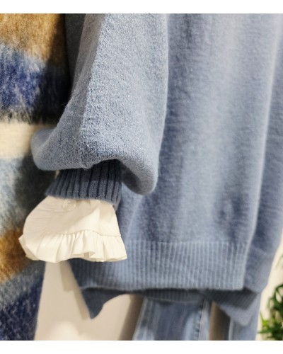 Jersey Punto / Pedrería Azul