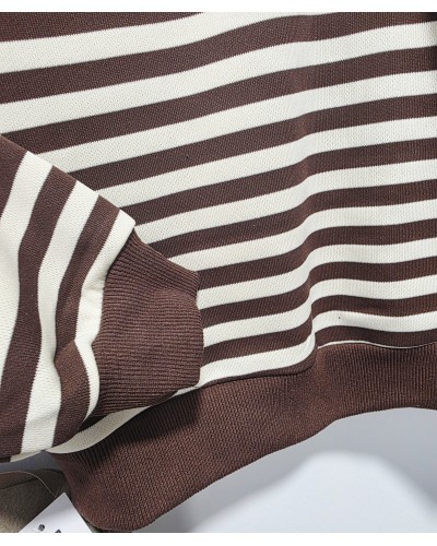 Sudadera Rayas / Cuello Chocolate