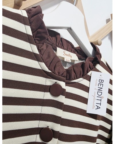 Sudadera Rayas / Cuello Chocolate