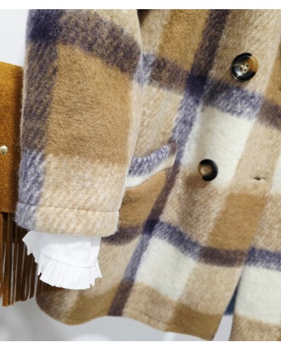 Chaquetón Lana / Cuadros Camel