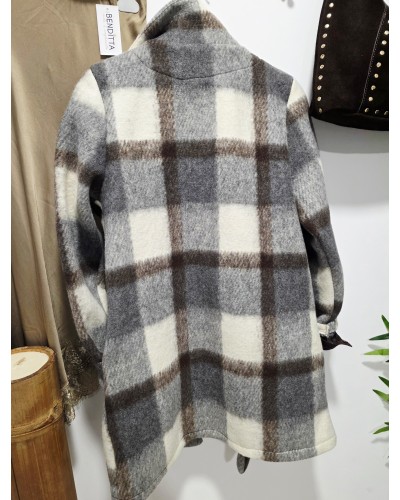 Chaquetón Lana / Cuadros Gris