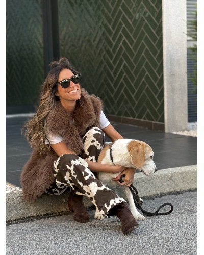 Chaleco Efecto Pelo Marrón