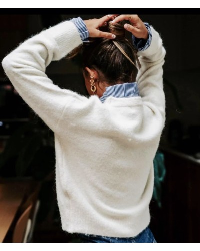 Jersey Detalles Mil Rayas / Blanco