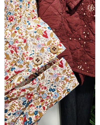 Blusa Floral / Cuello Volante