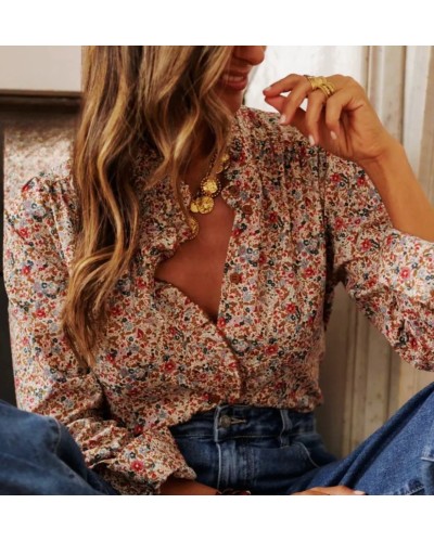 Blusa Floral / Cuello Volante
