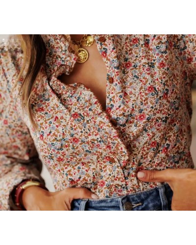 Blusa Floral / Cuello Volante