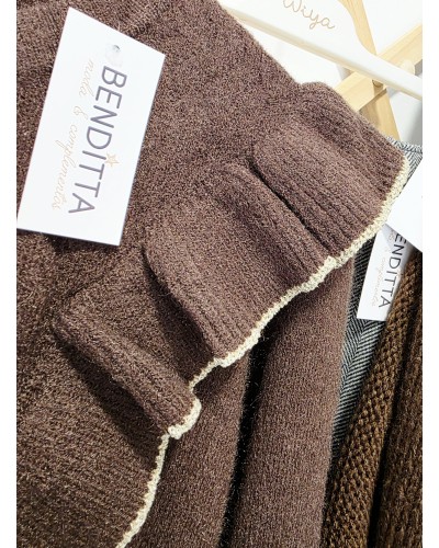 Cardigan Volante / Ribete Chocolate