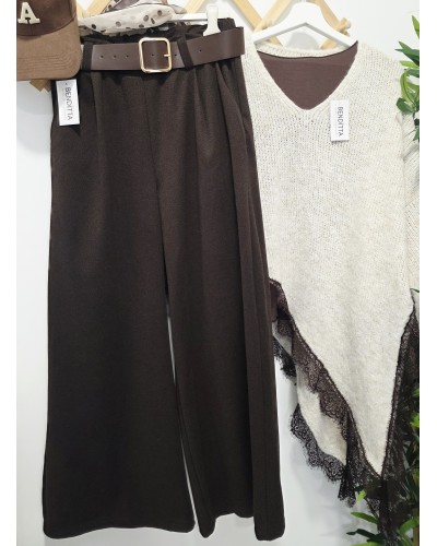 Pantalón Espiga + Cinturón Chocolate