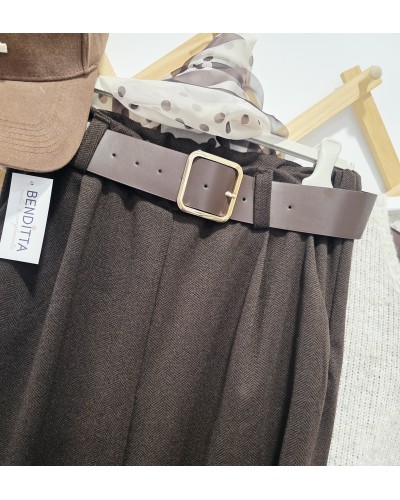 Pantalón Espiga + Cinturón Chocolate