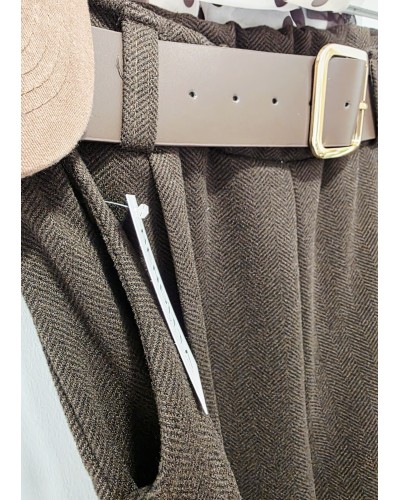 Pantalón Espiga + Cinturón Chocolate