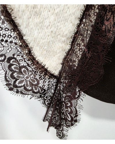 Jersey Asimétrico / Puntilla Marrón