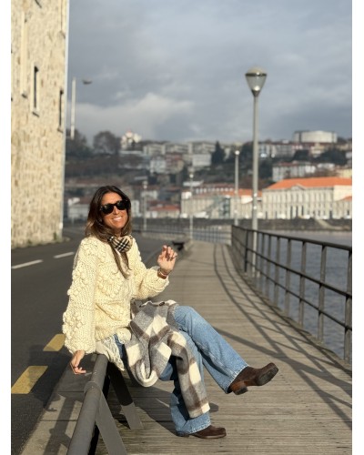 Chaquetón Lana / Cuadros Gris