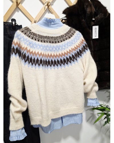 Jersey Greca Hueso / Azul