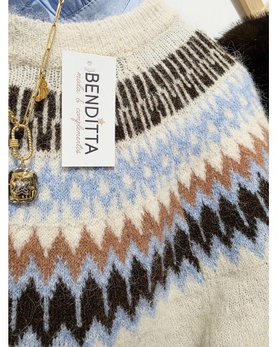 Jersey Greca Hueso / Azul