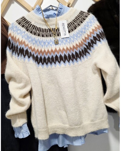 Jersey Greca Hueso / Azul