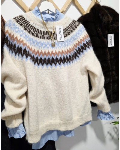 Jersey Greca Hueso / Azul