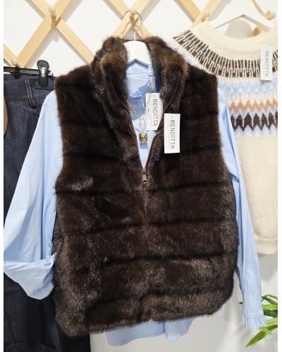 Chaleco Efecto Pelo / Chocolate