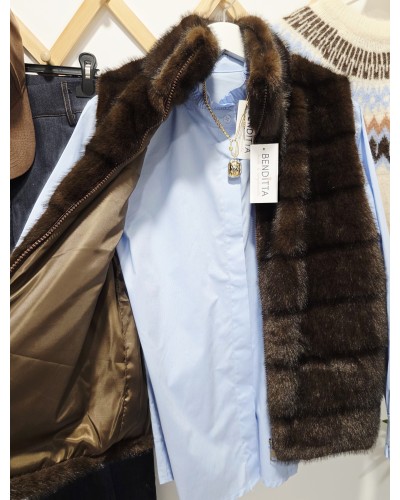 Chaleco Efecto Pelo / Chocolate