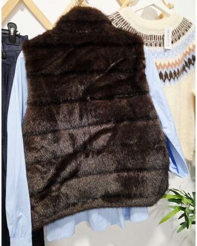 Chaleco Efecto Pelo / Chocolate