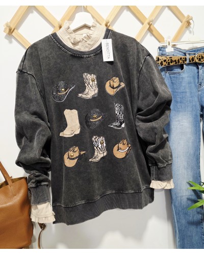 Sudadera Larga / Lavado Cowboy