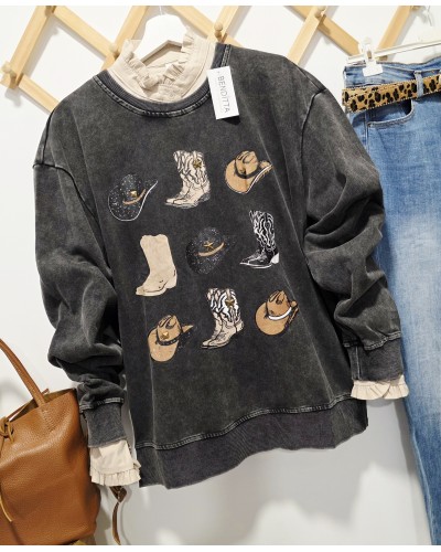 Sudadera Larga / Lavado Cowboy