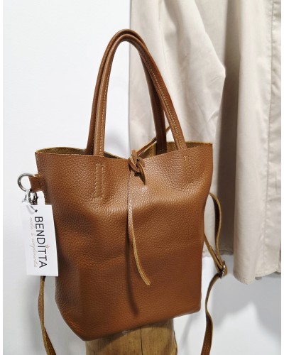Bolso Piel / Camel Doble Asa