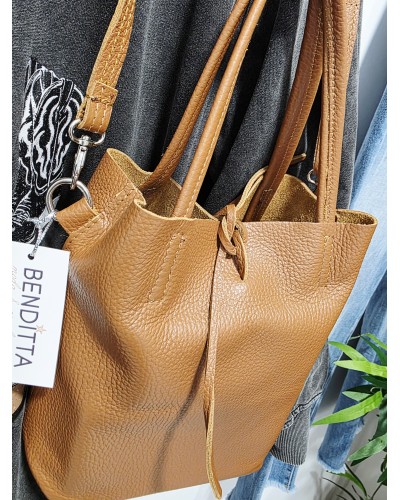 Bolso Piel / Camel Doble Asa