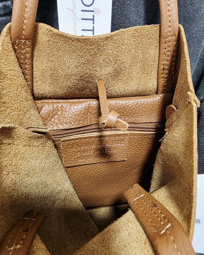Bolso Piel / Camel Doble Asa