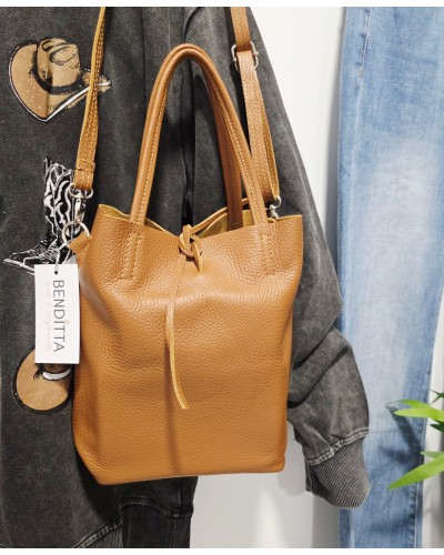Bolso Piel / Camel Doble Asa