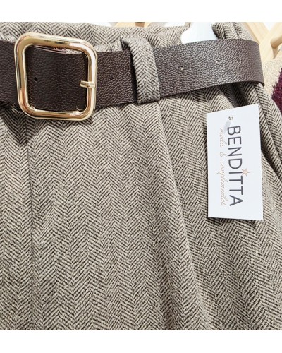 Pantalón Espiga + Cinturón Tostado